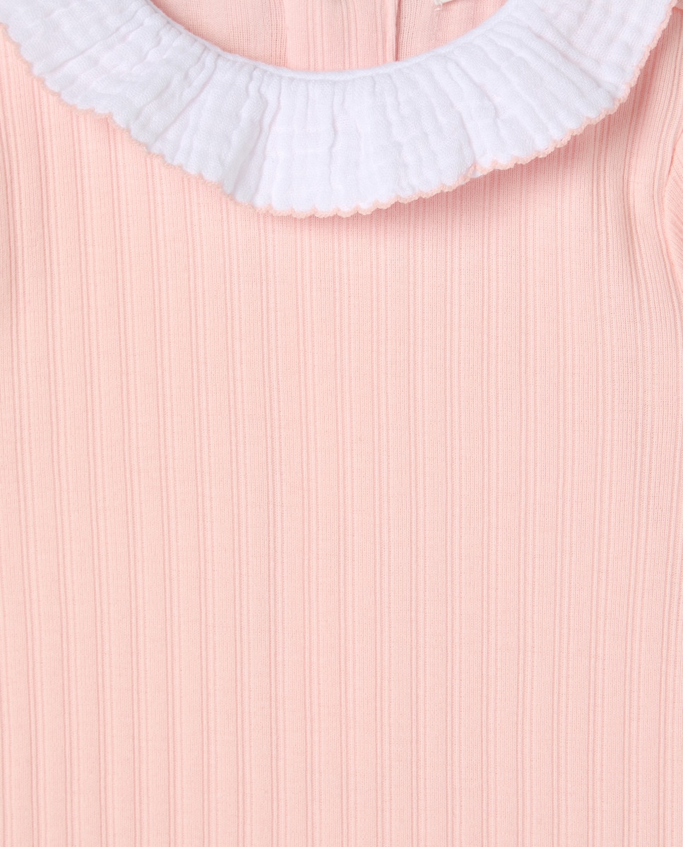 Babygrow Curto de Bebé com Debruado Liso 200 Rosa-3