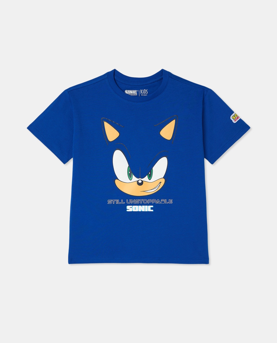 T-shirt com manga curta Azul-4
