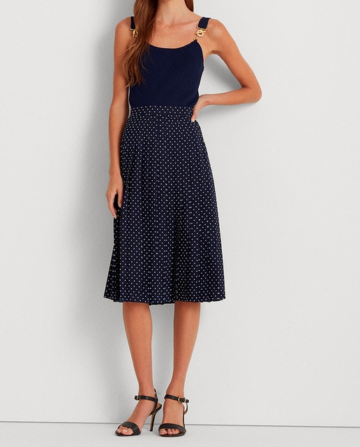 Imagen 0 de Falda plisada de crepé con lunares