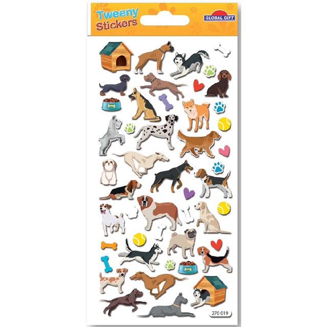 Imagem 0 de Autocolantes tweeny foamy cães glitter Global Gift multicolor