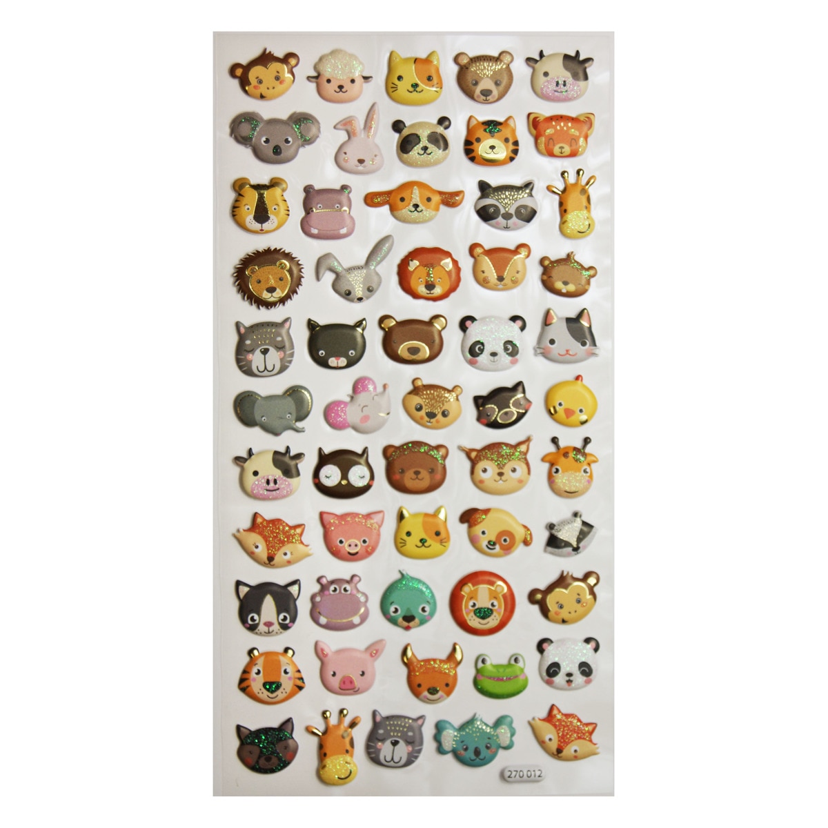 Autocolantes tweeny foamy caras de animais glitter Global Gift multicolor Multicolor-3