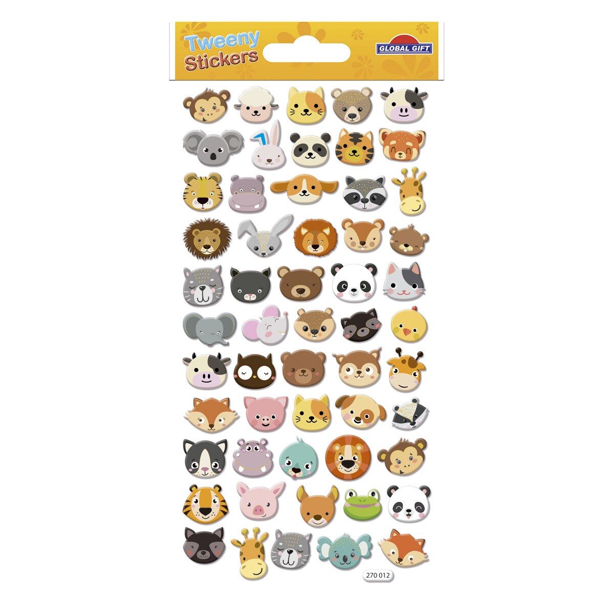 Autocolantes tweeny foamy caras de animais glitter Global Gift multicolor Multicolor-2