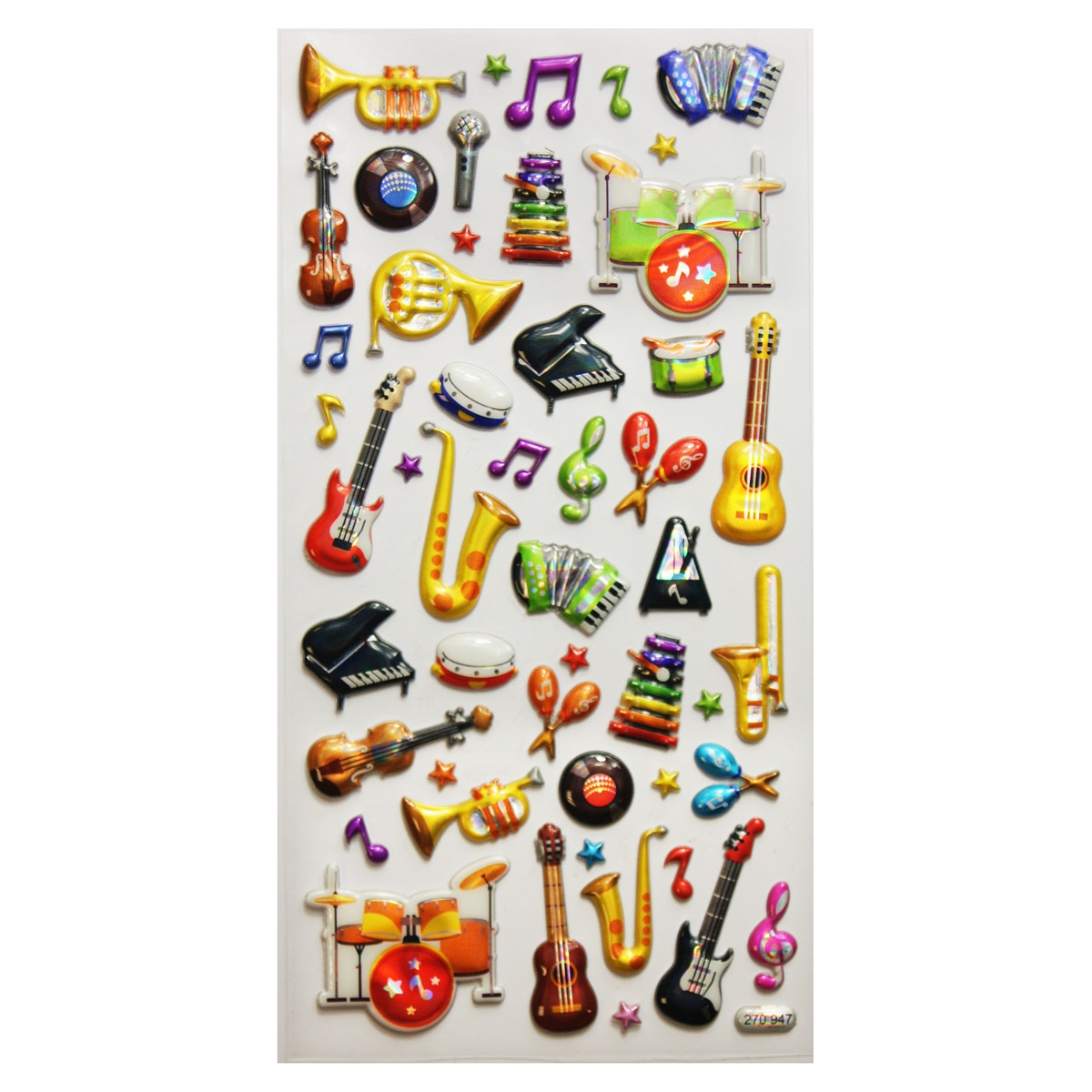 Pegatinas tweeny foamy instrumentos musicales brillo Global Gift multicolor Multicolor-3