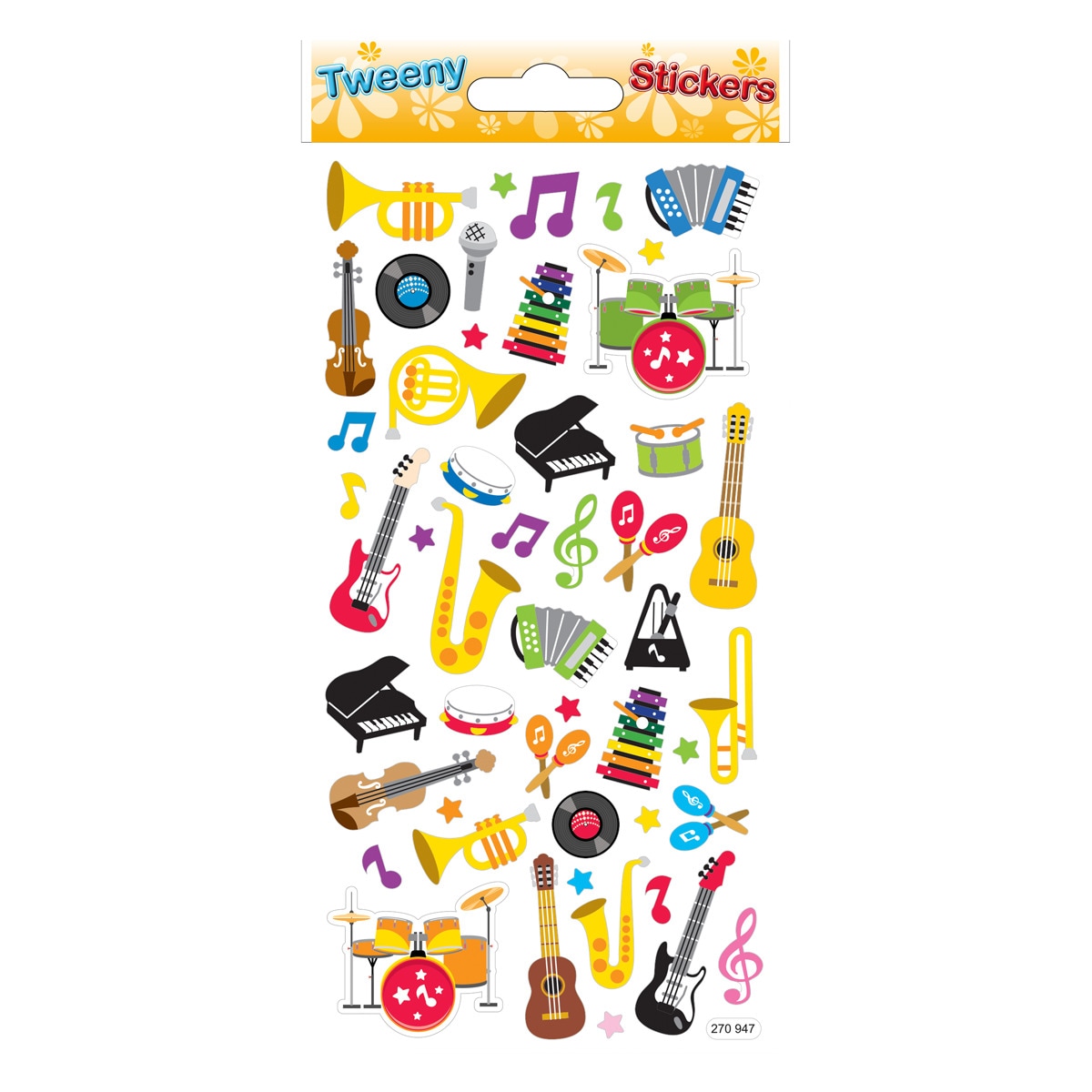 Pegatinas tweeny foamy instrumentos musicales brillo Global Gift multicolor Multicolor-2