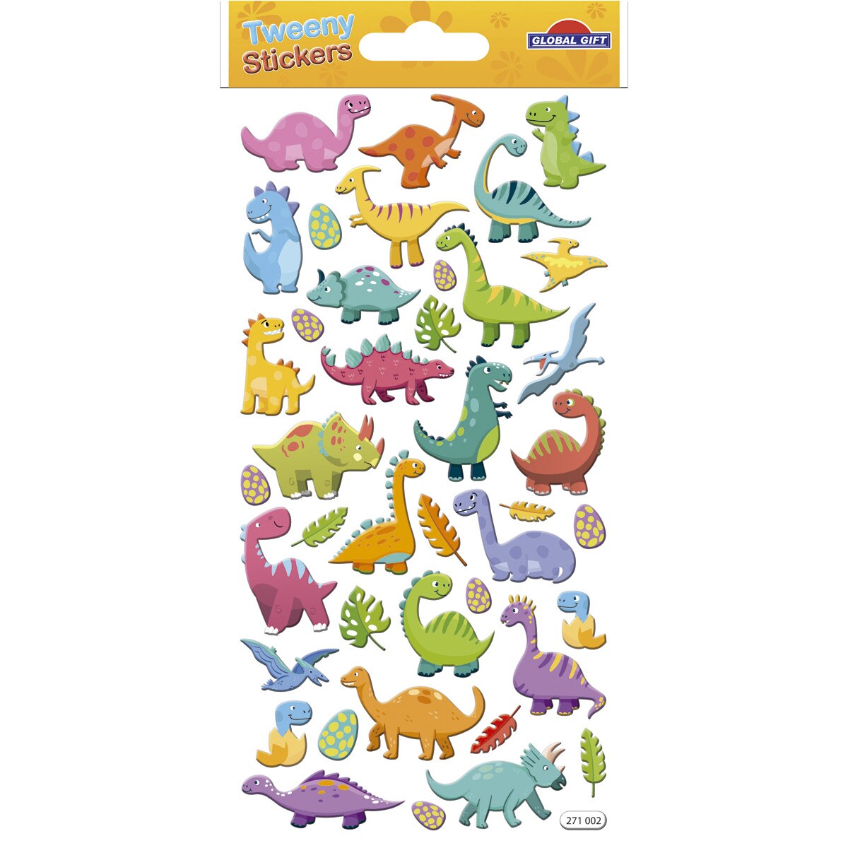 Pegatinas tweeny foamy dinosaurios brillo Global Gift multicolor Multicolor-2