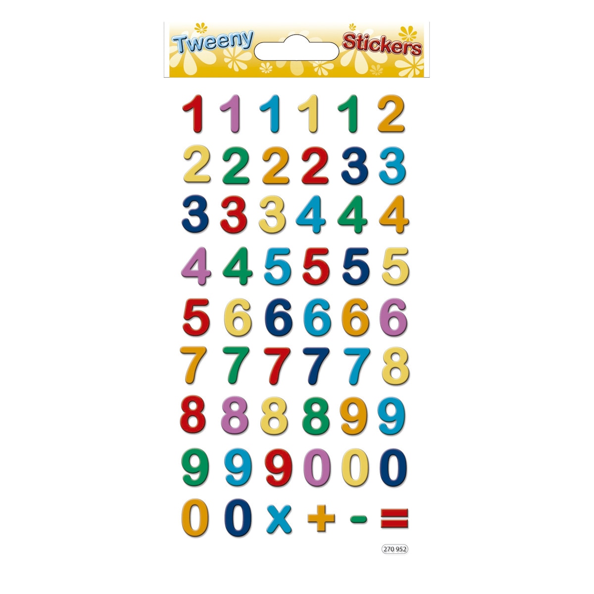 Imagen 0 de Pegatinas tweeny foamy numeros brillo Global Gift multicolor