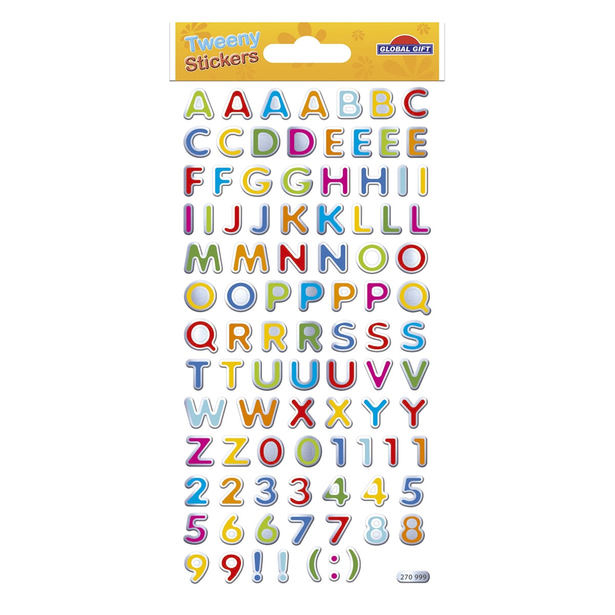 Pegatinas tweeny foamy letras y numeros colores brillo Global Gift multicolor Multicolor-2