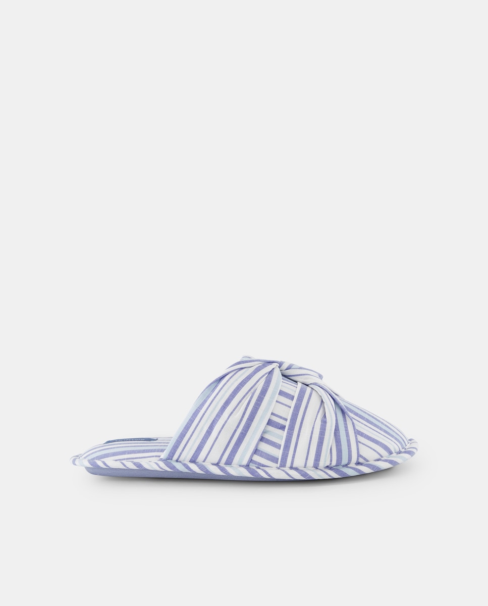 Sapatilhas com Fivela Dourada Azul-1