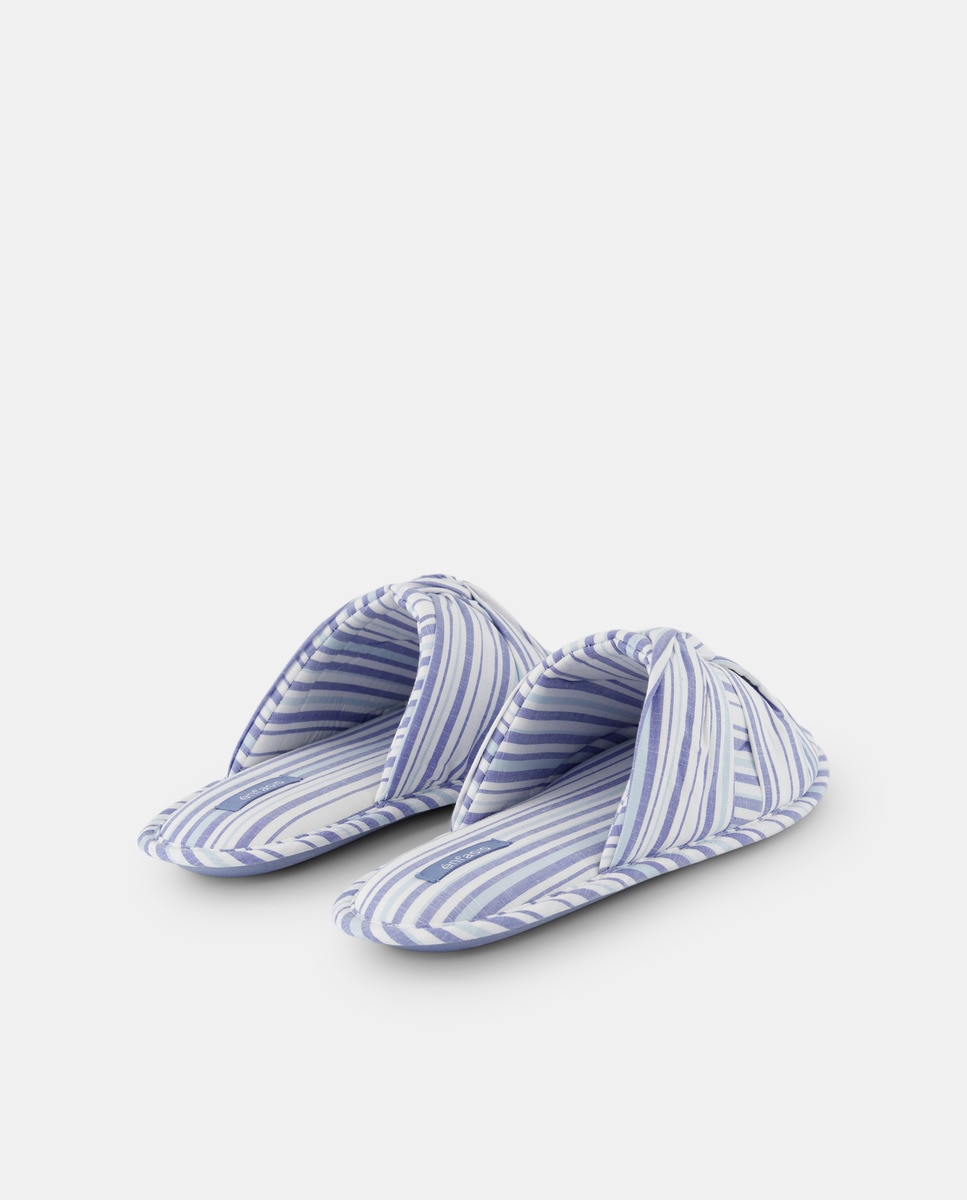 Sapatilhas com Fivela Dourada Azul-3