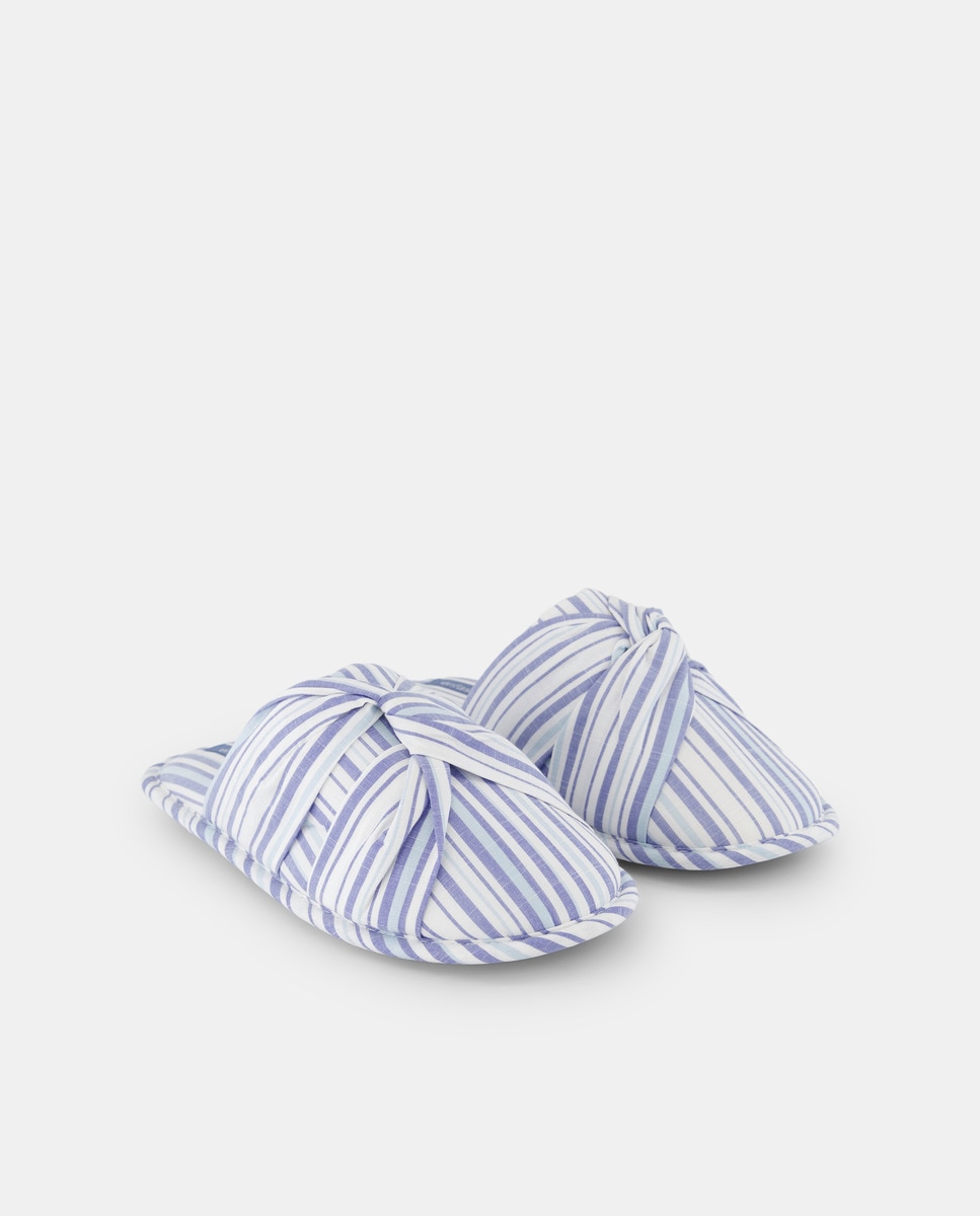 Sapatilhas com Fivela Dourada Azul-2