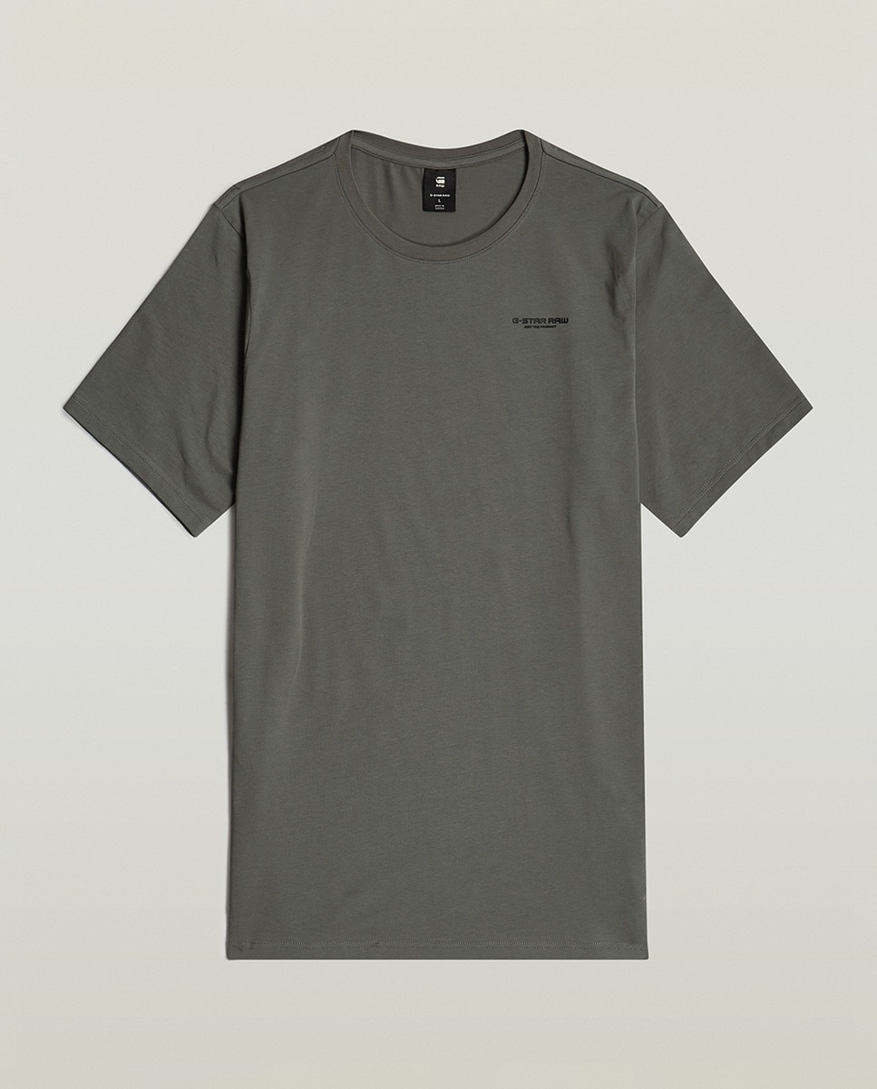 T-shirt Base Slim em Algodão Orgânico com Manga Curta Cinzento-6