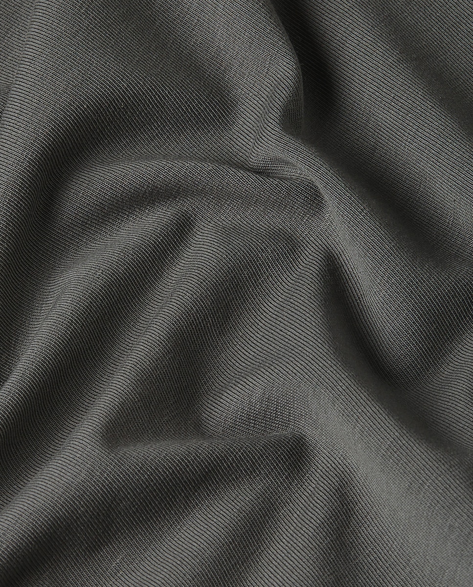 T-shirt Base Slim em Algodão Orgânico com Manga Curta Cinzento-5