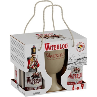cerveza belga estuche de 4 botellas 33 cl más cáliz - Waterloo