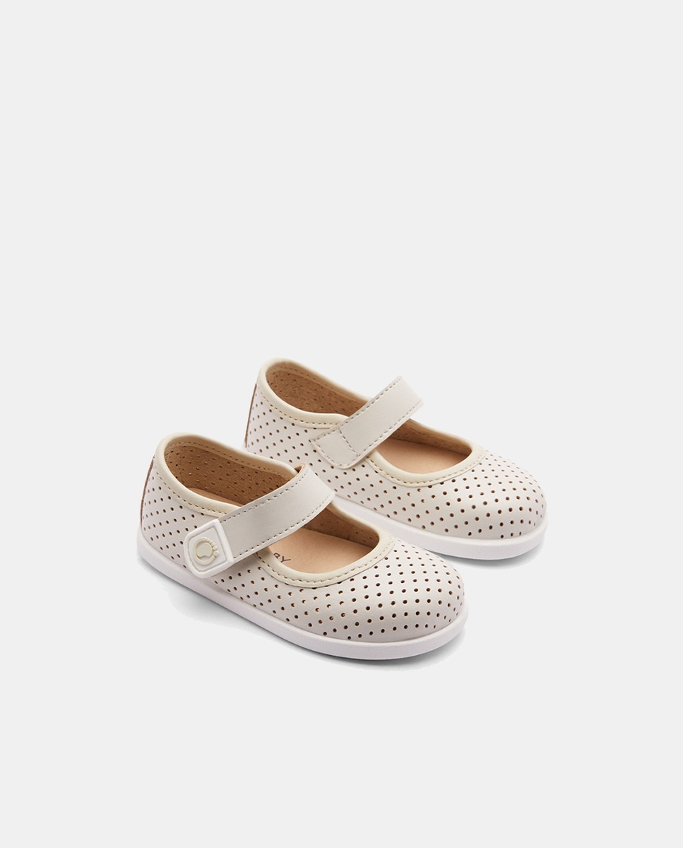 Sapatos de Presilha Barefoot com Furos Bege-2