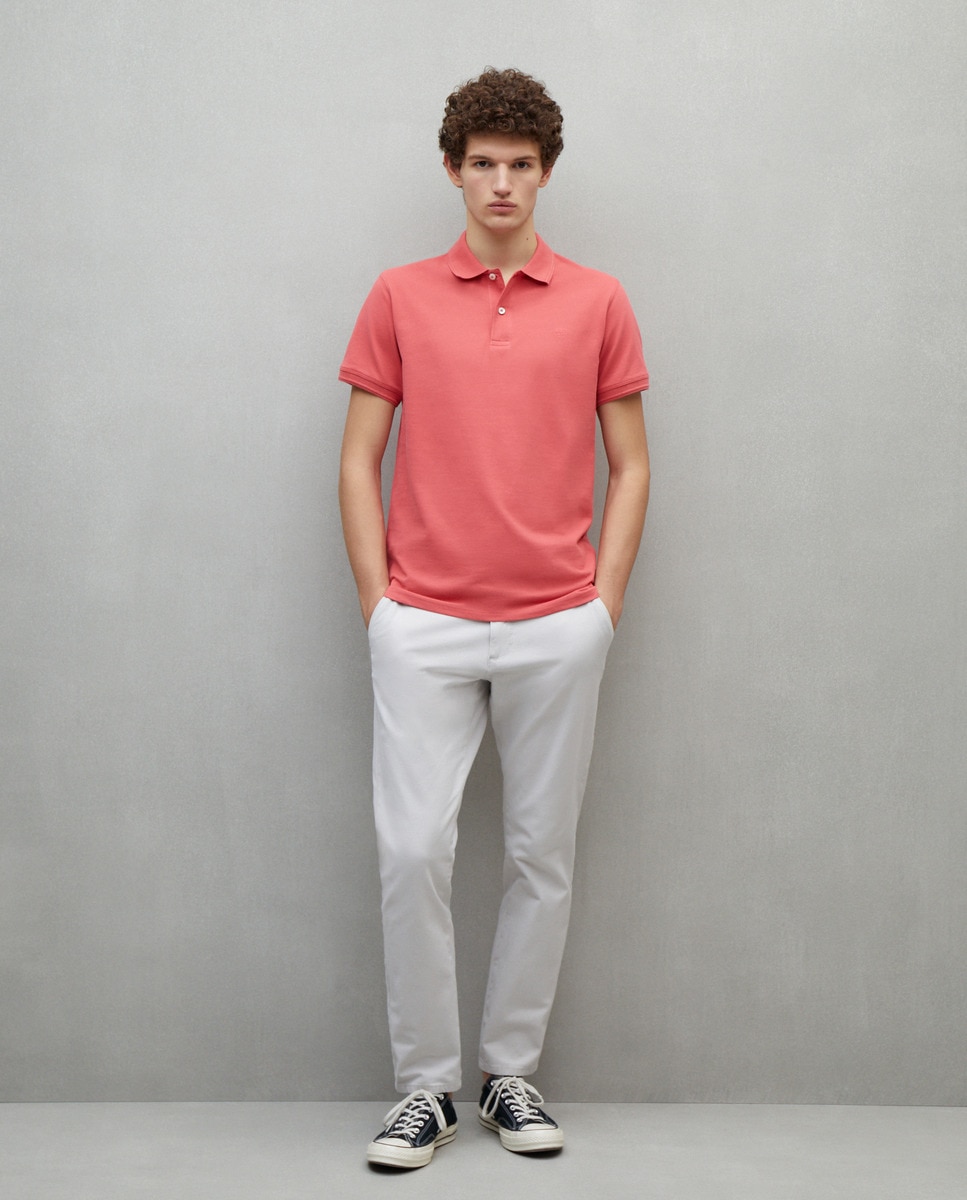 Calças Chino Slim em Algodão Bi-Stretch Branco-gelo-1
