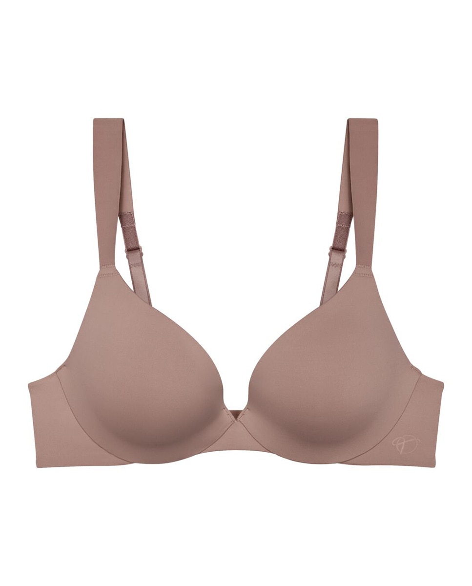 Soutien de Decote Profundo com Aro Flexível e Copa Almofadada Taupe-4