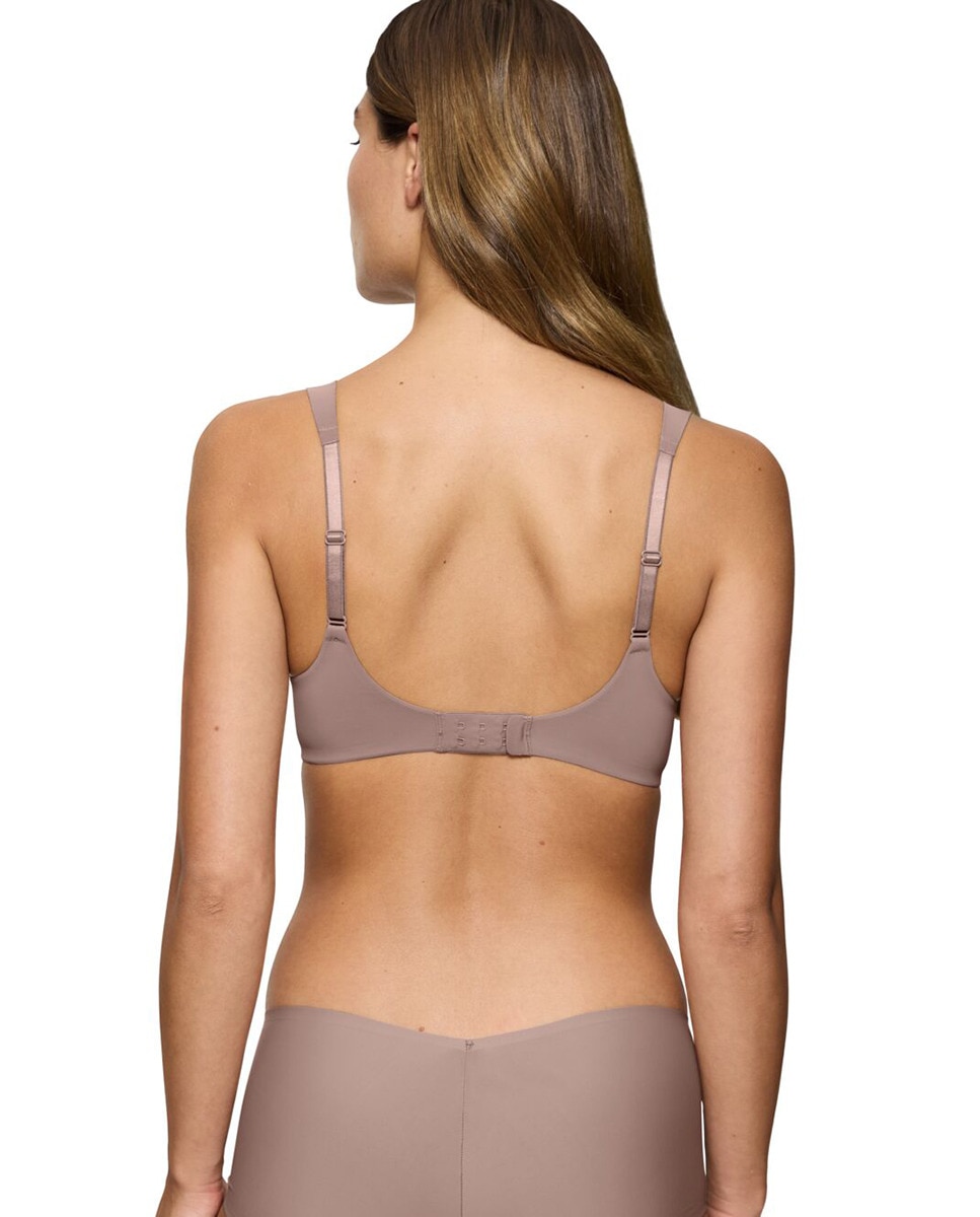 Soutien de Decote Profundo com Aro Flexível e Copa Almofadada Taupe-2