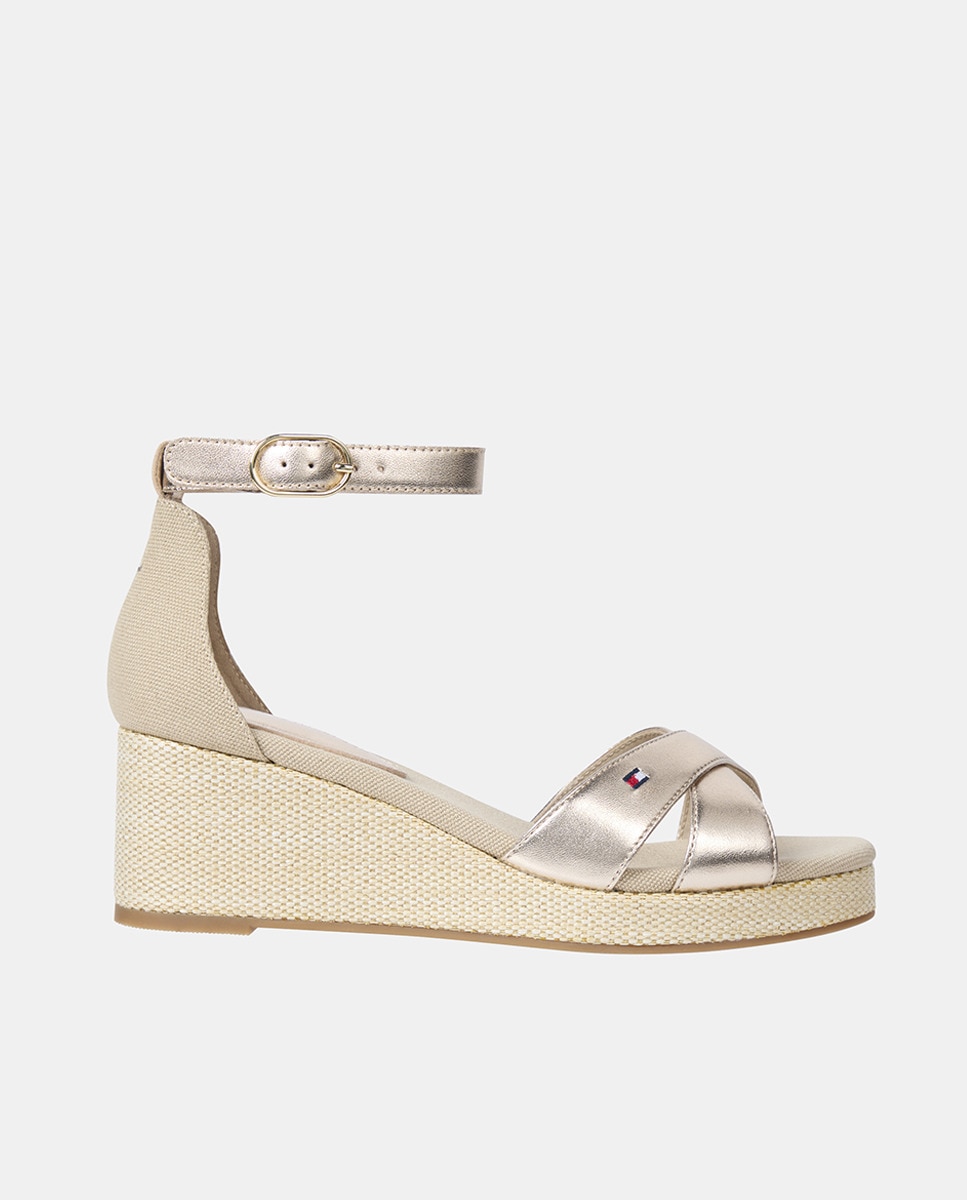Zapatos Moda Sandalias Tommy Corte Ingles Sandalia Dorada De Cuña
