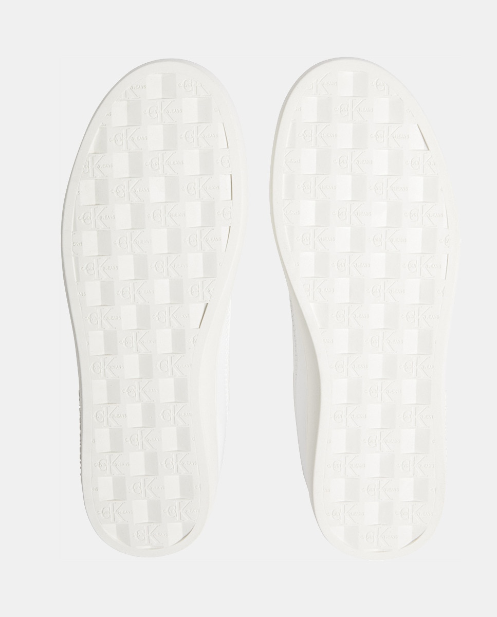 Sapatilhas de Estilo Clássico em Pele com Logótipo Lateral Branco-5