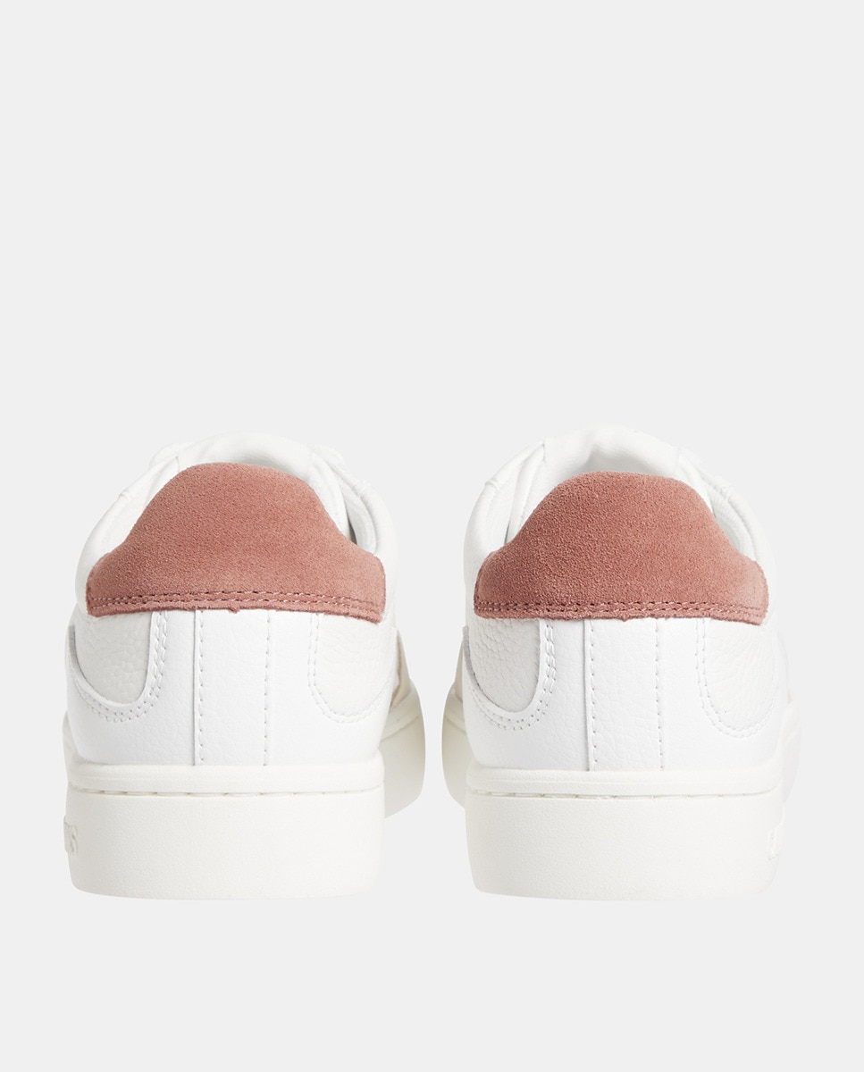 Sapatilhas de Estilo Clássico em Pele com Logótipo Lateral Branco-4