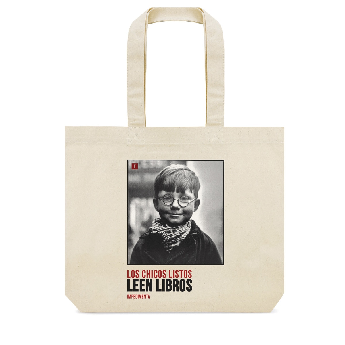 Imagem 0 de BOLSA DE TELA "LOS CHICOS LISTOS LEEN LIBROS"