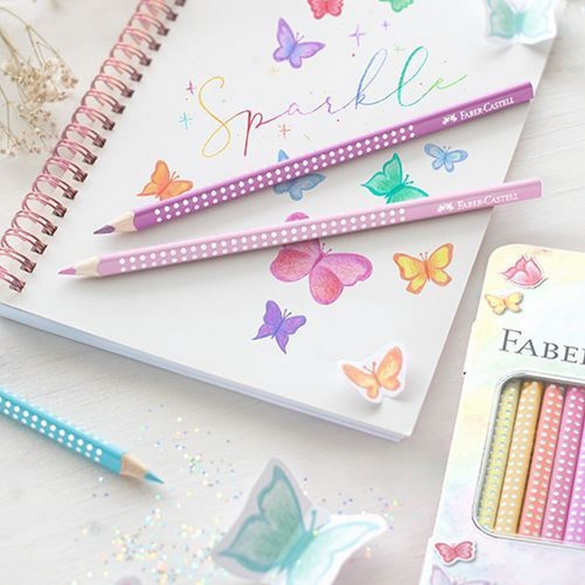 Lápis de Cor Faber-Castel Sparkle em Caixa de Metal Cores Pastel , 12 Unidades 2
