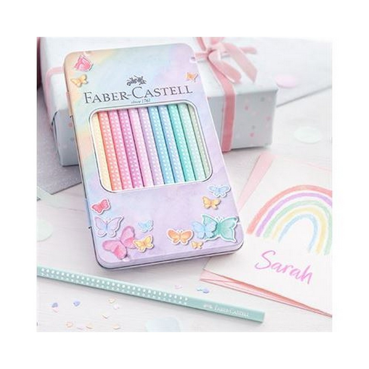Lápis de Cor Faber-Castel Sparkle em Caixa de Metal Cores Pastel , 12 Unidades 1