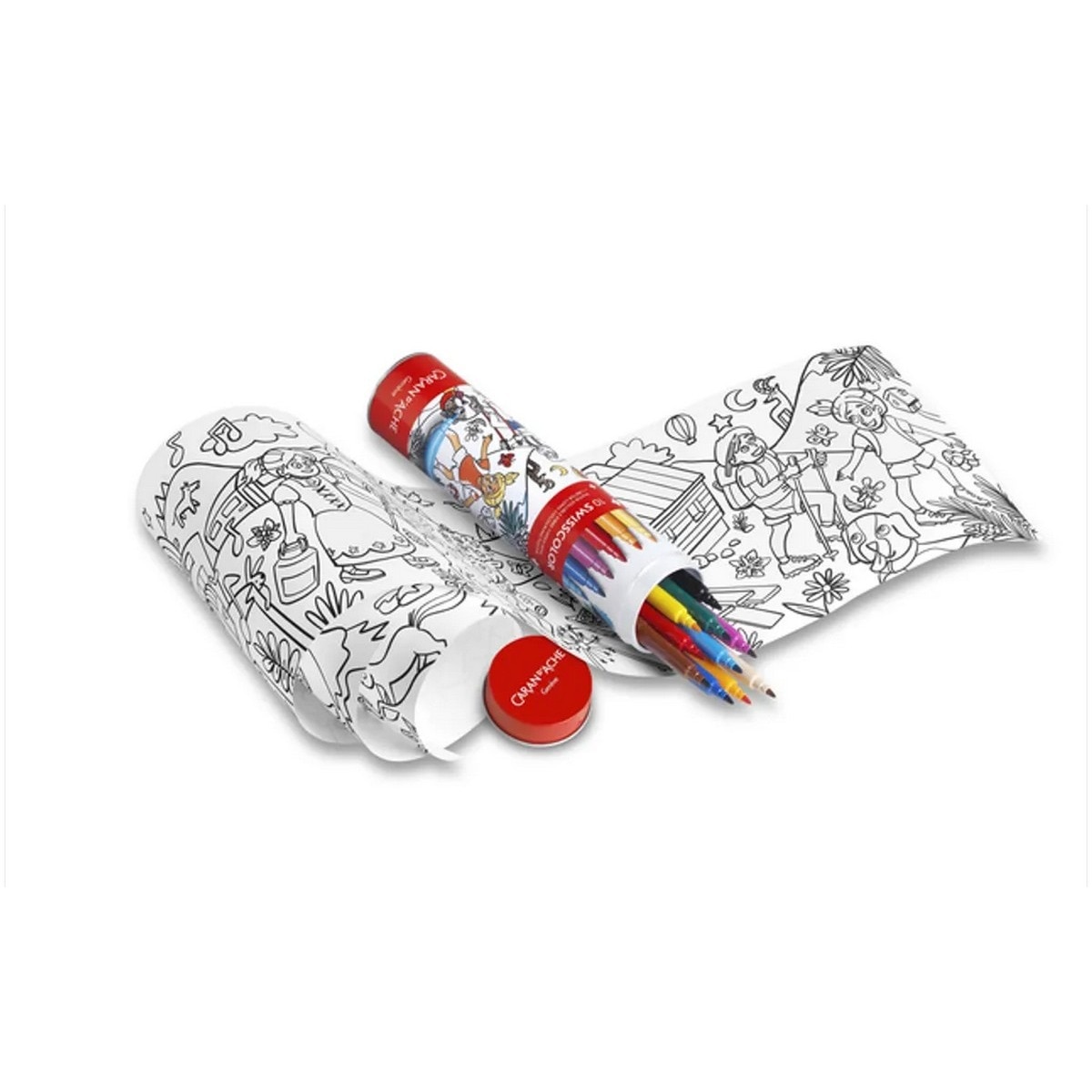 Caneta de feltro Caran d'ache Swisscolor com tubo e cartaz com 10 cores 2