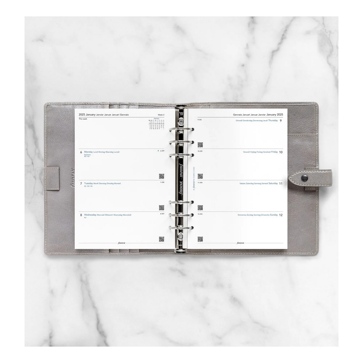 Imagem 0 de Calendário Filofax Recarga Semana em duas páginas A5 2025 multilingue
