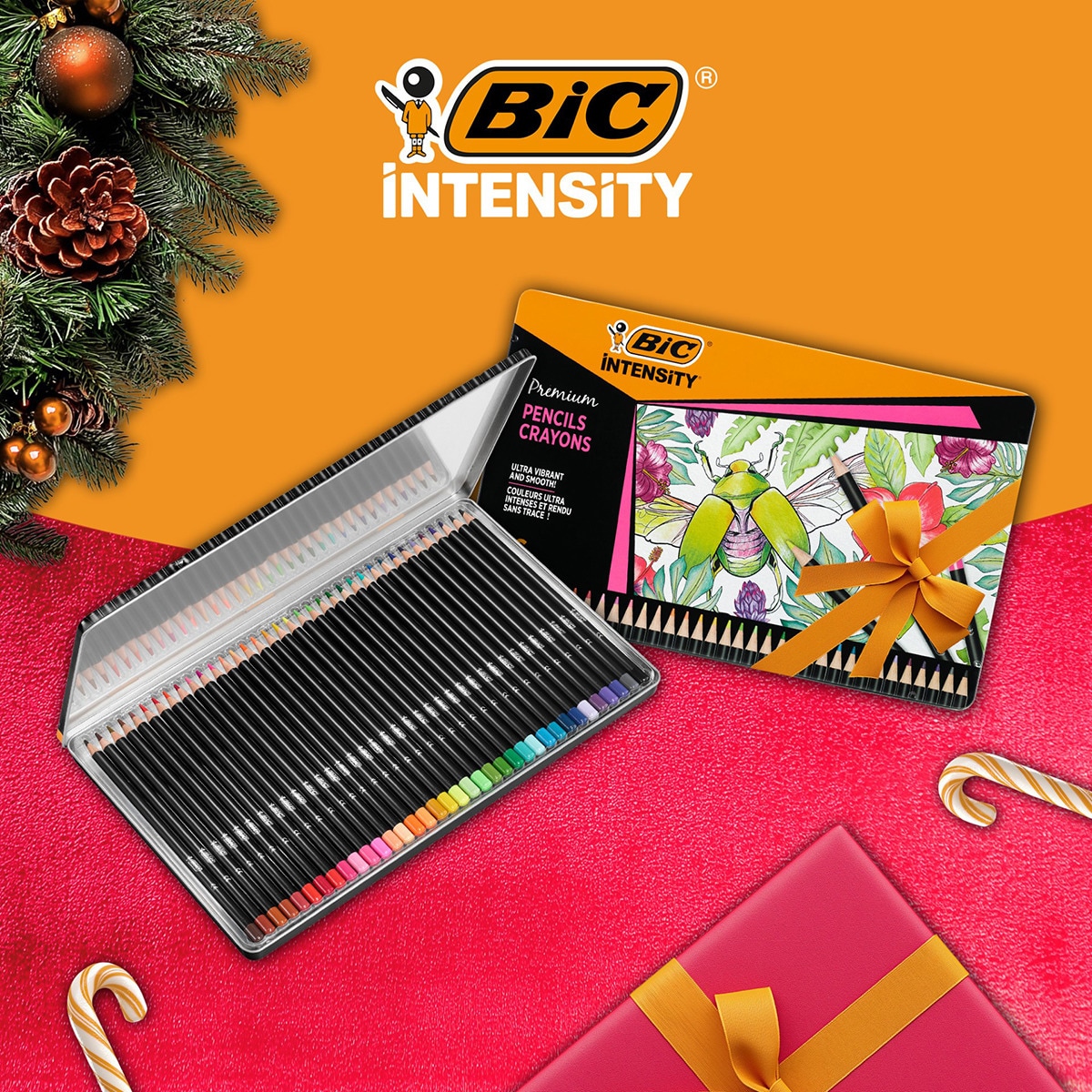 Lápiz colorear Intensity BIC caja metálica de 36 3