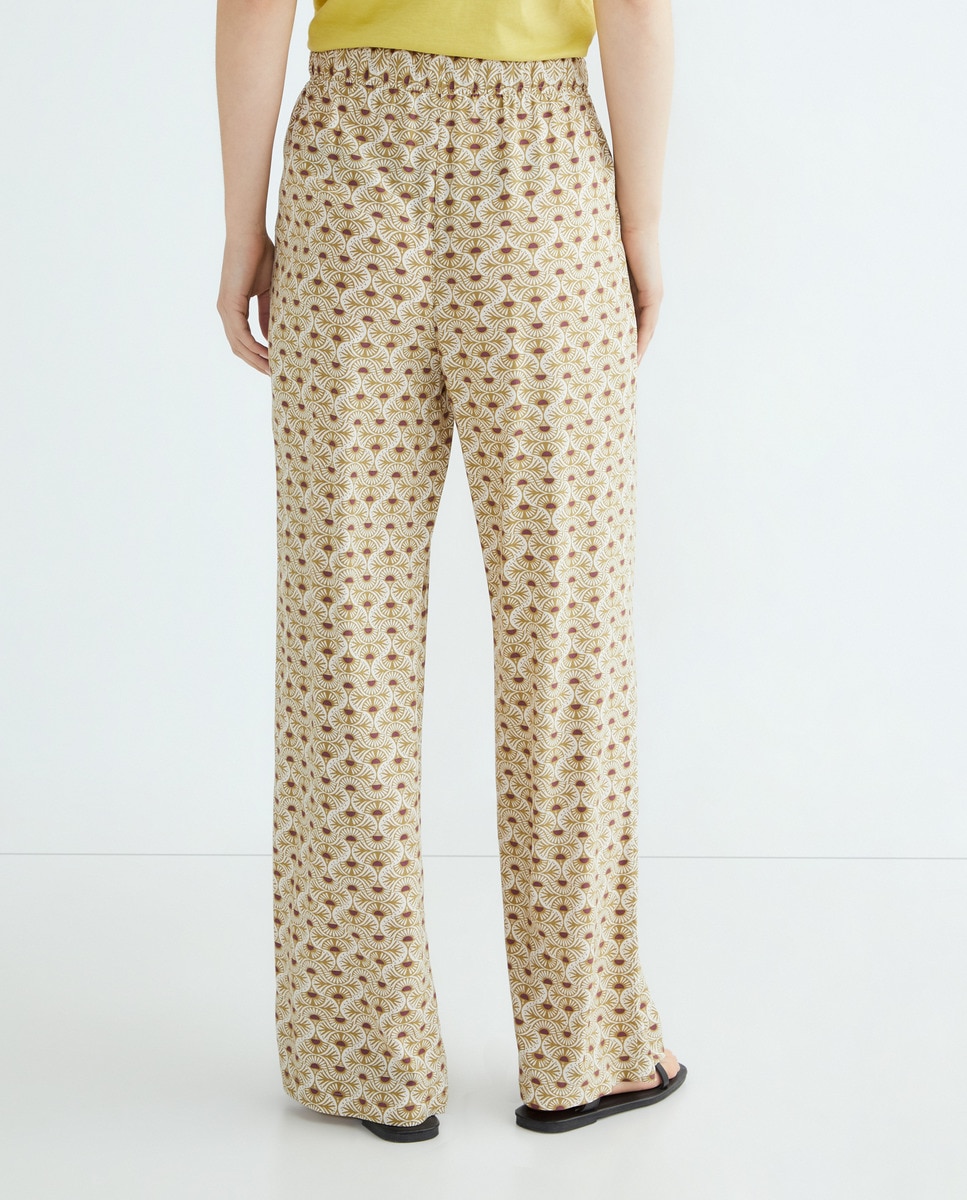Pantalón estampado de mujer Kaki-3