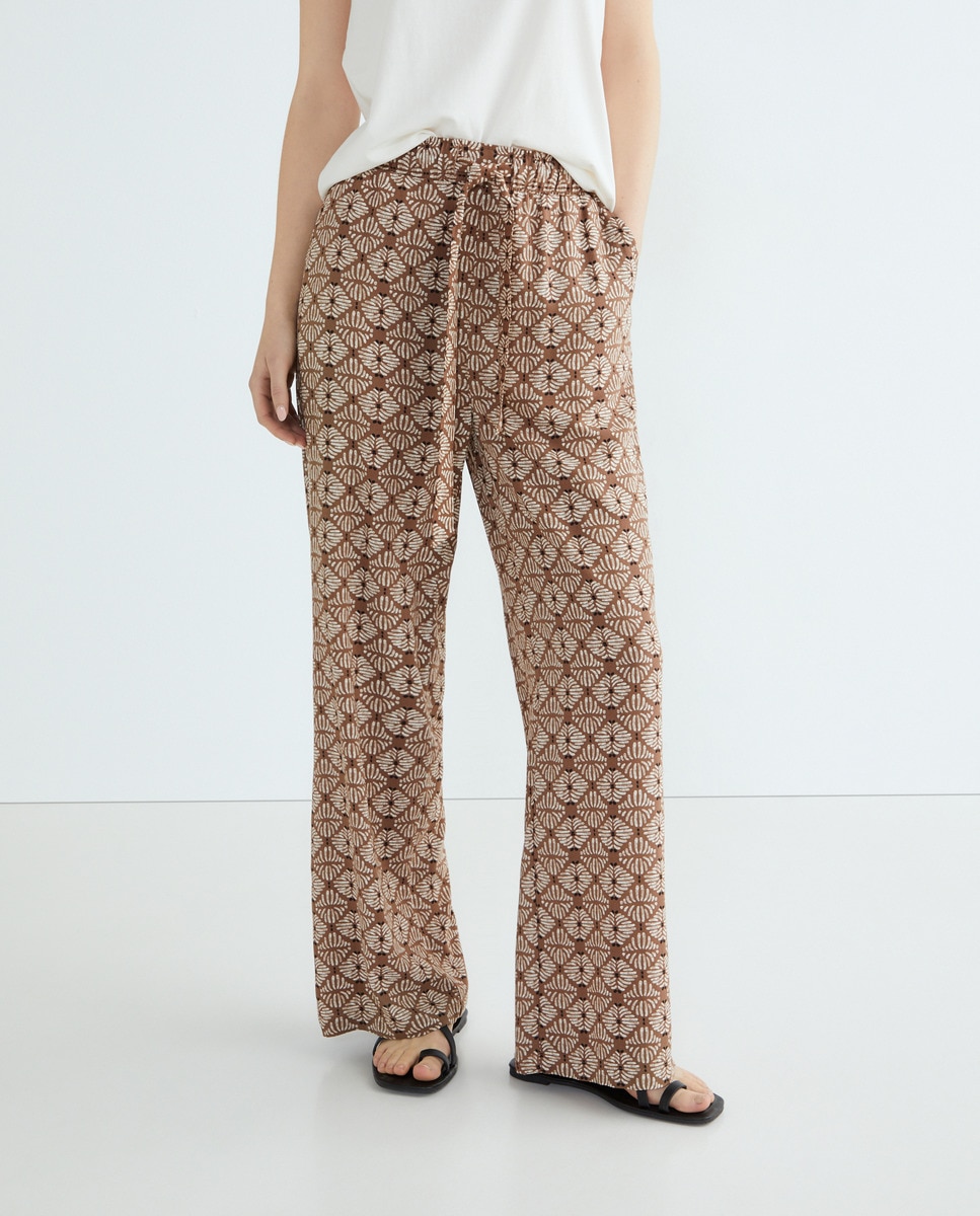 Pantalón mujer pijamero lady Marrón-2
