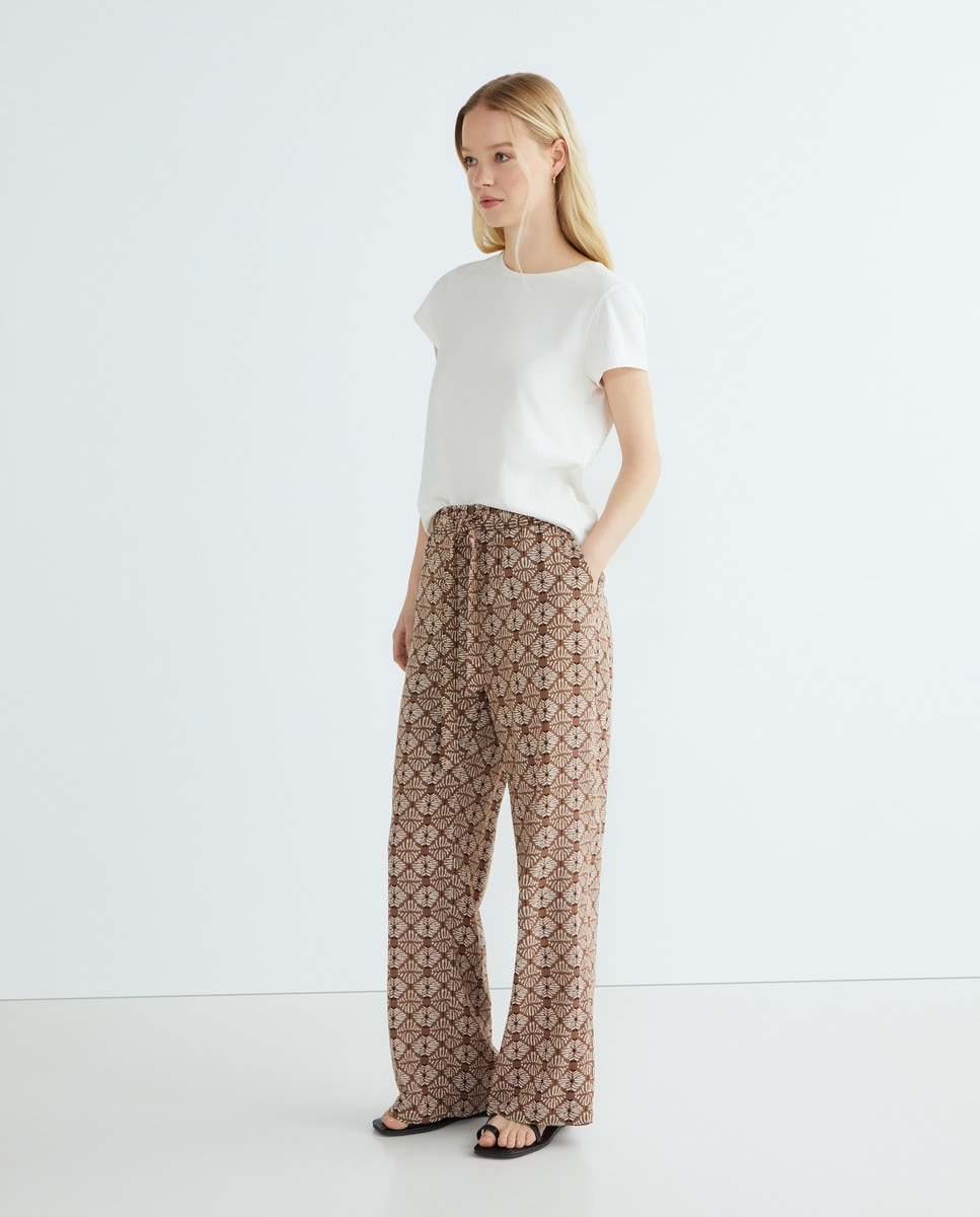 Pantalón mujer pijamero lady Marrón-1