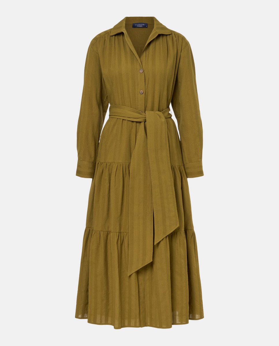Vestido Liso com Textura Verde-4
