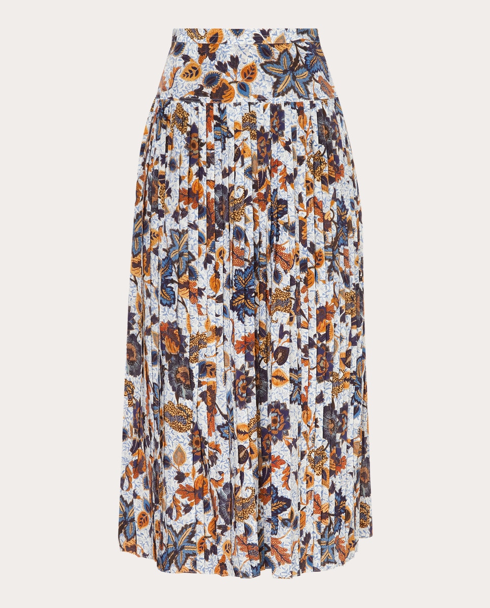Saia Midi Alexi de Seda Multicolor-1