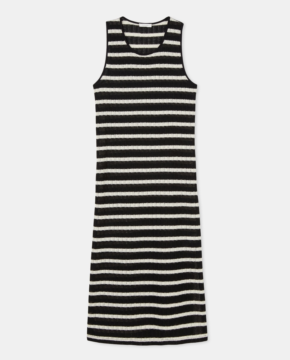 Vestido sem Mangas em Crochet Preto-4