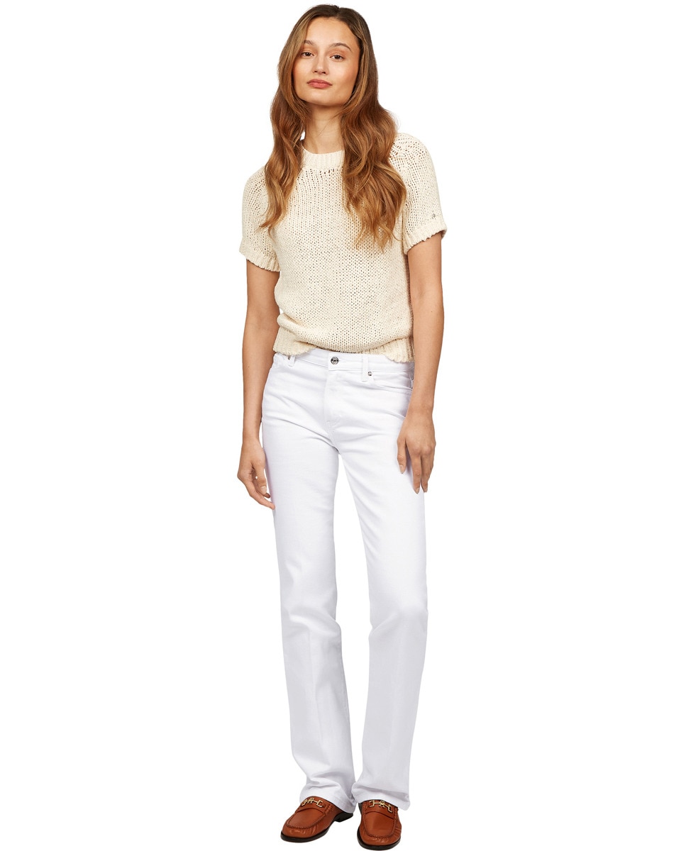 Jeans Bootcut com Cintura Regular Branco-1