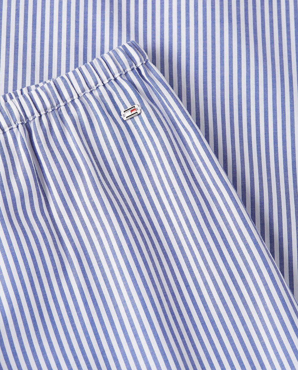 Calças Straight com Bordados Anglaise Azul-7