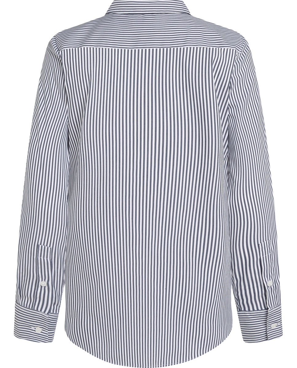 Camisa de Popelina com Manga Comprida Azul-índigo-6