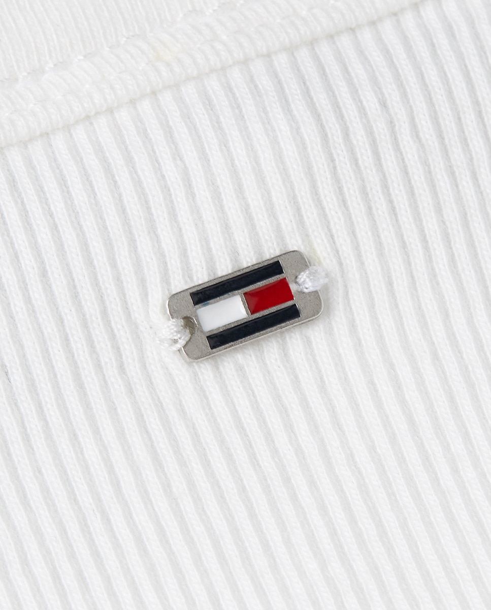 Top sem Mangas com Botões Dourados Branco-6