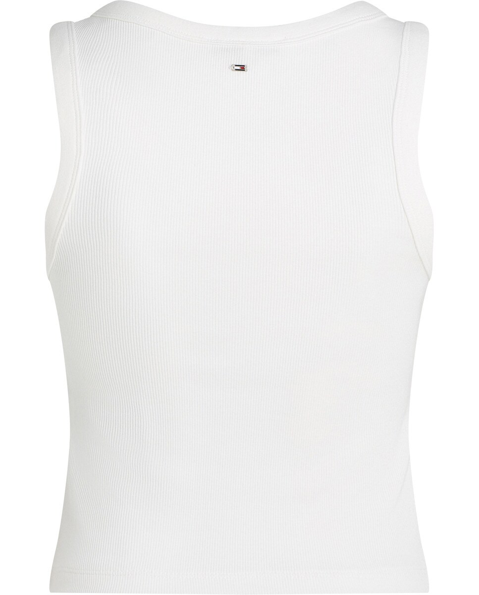 Top sem Mangas com Botões Dourados Branco-5