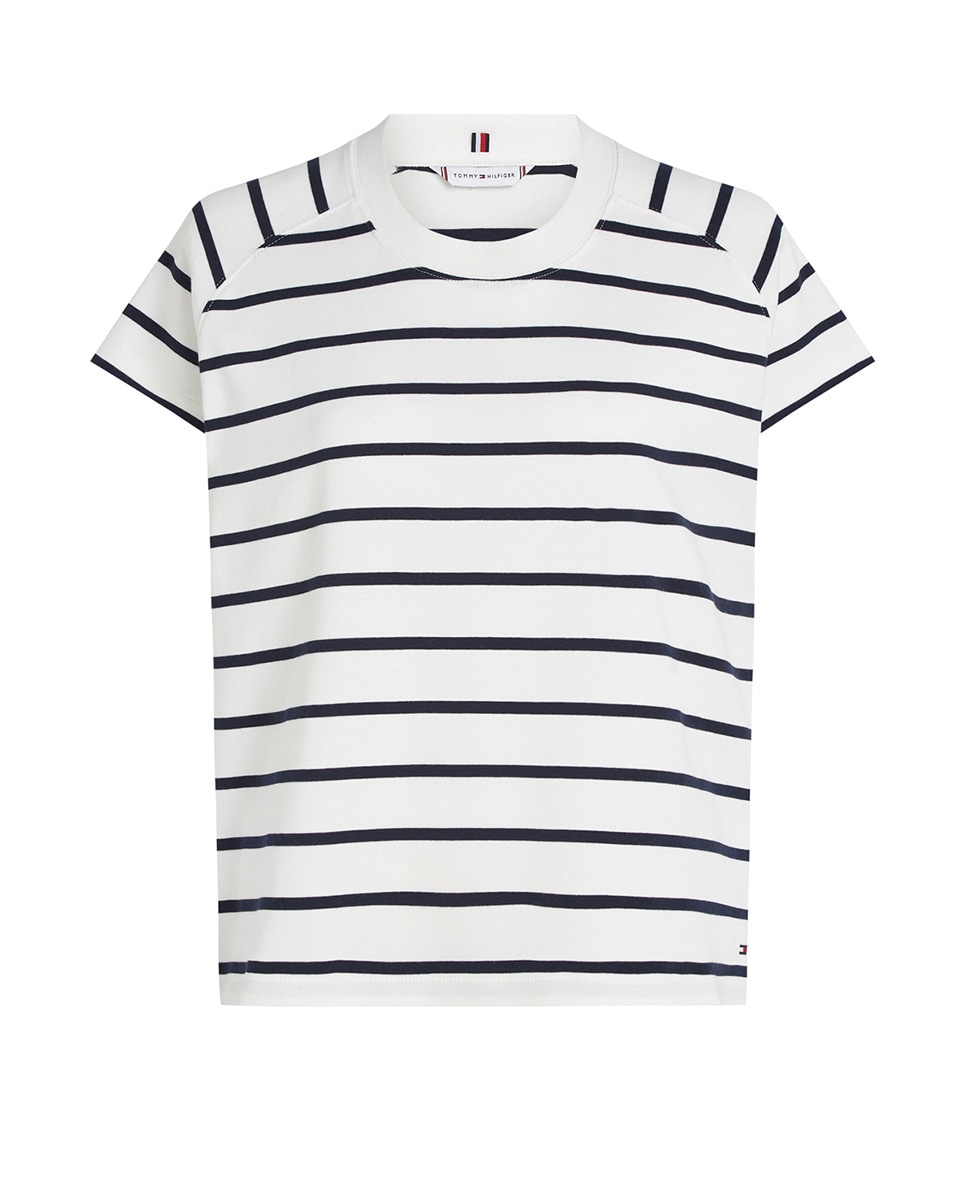 T-shirt de mulher com manga curta e decote redondo Branco-4