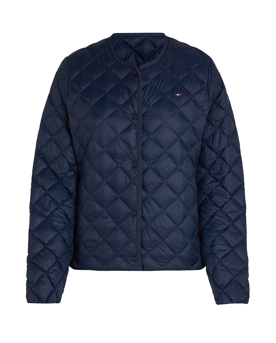 Casaco Acolchoado de Botões Azul-marinho-4