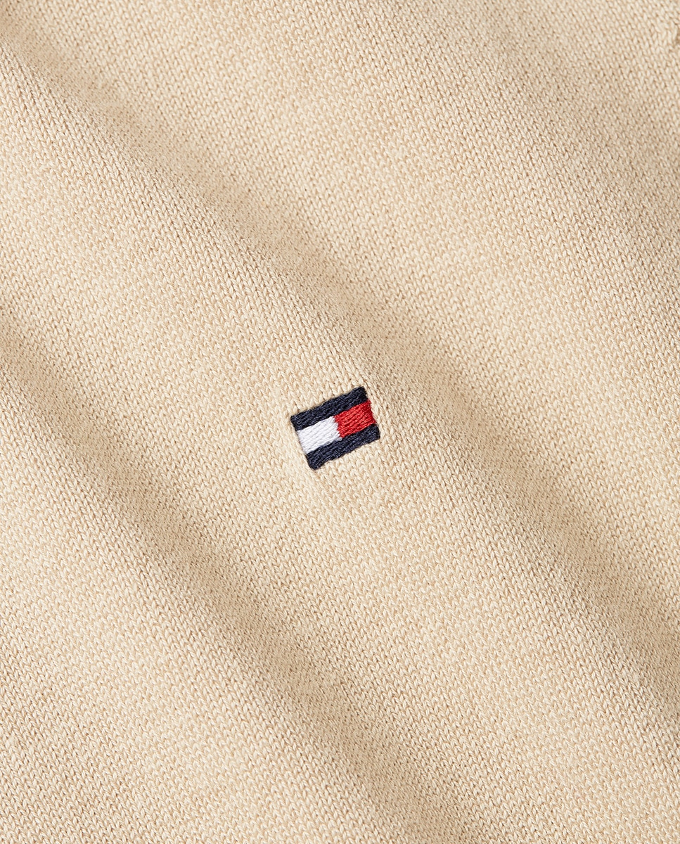 Camisola de malha de mulher com decote à barco e manga comprida Bege-4