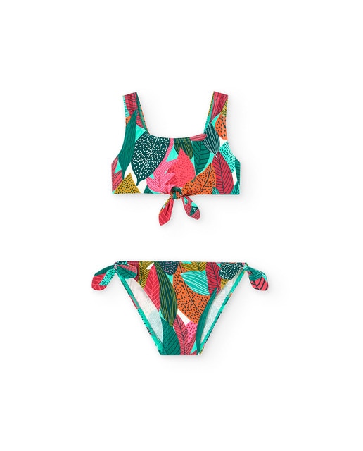 Imagen 0 de Bikini poliamida "hojas" de niña
