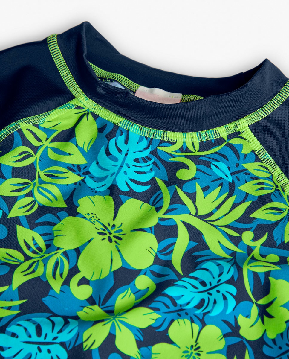 T-shirt de Malha de Poliamida Azul-3