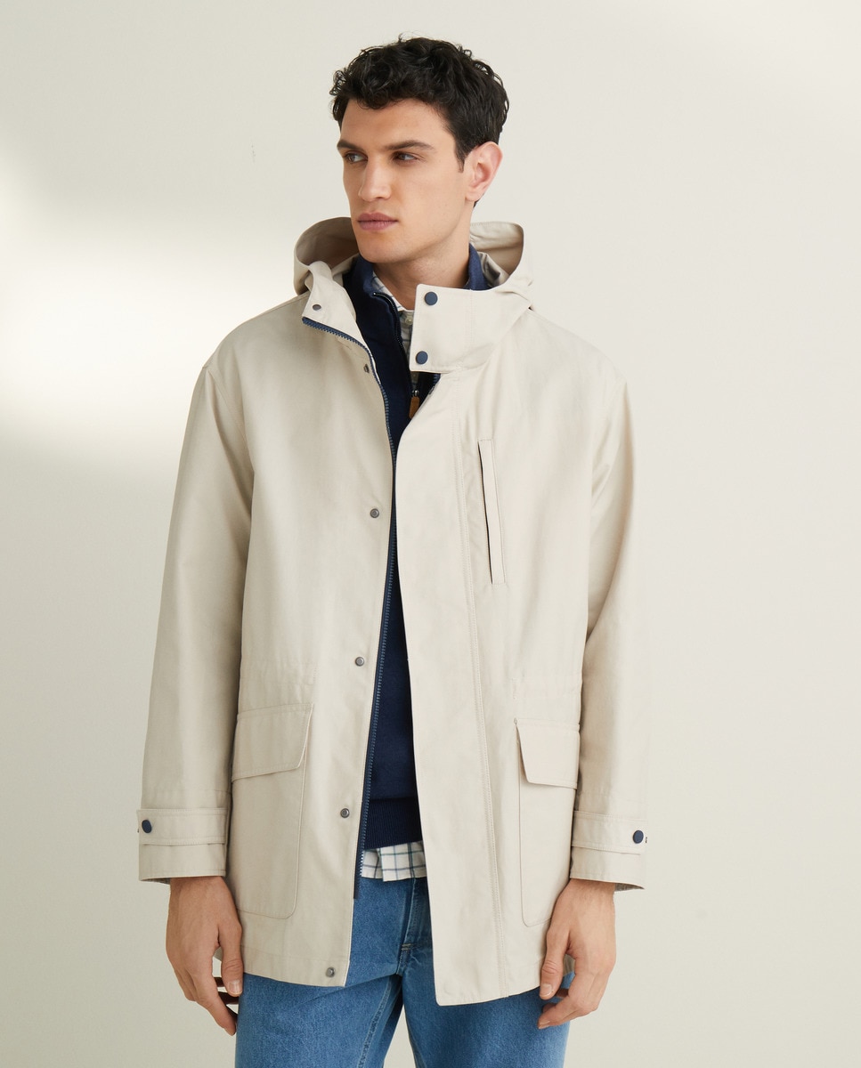 Parka Náutica com Capuz Pedra-2