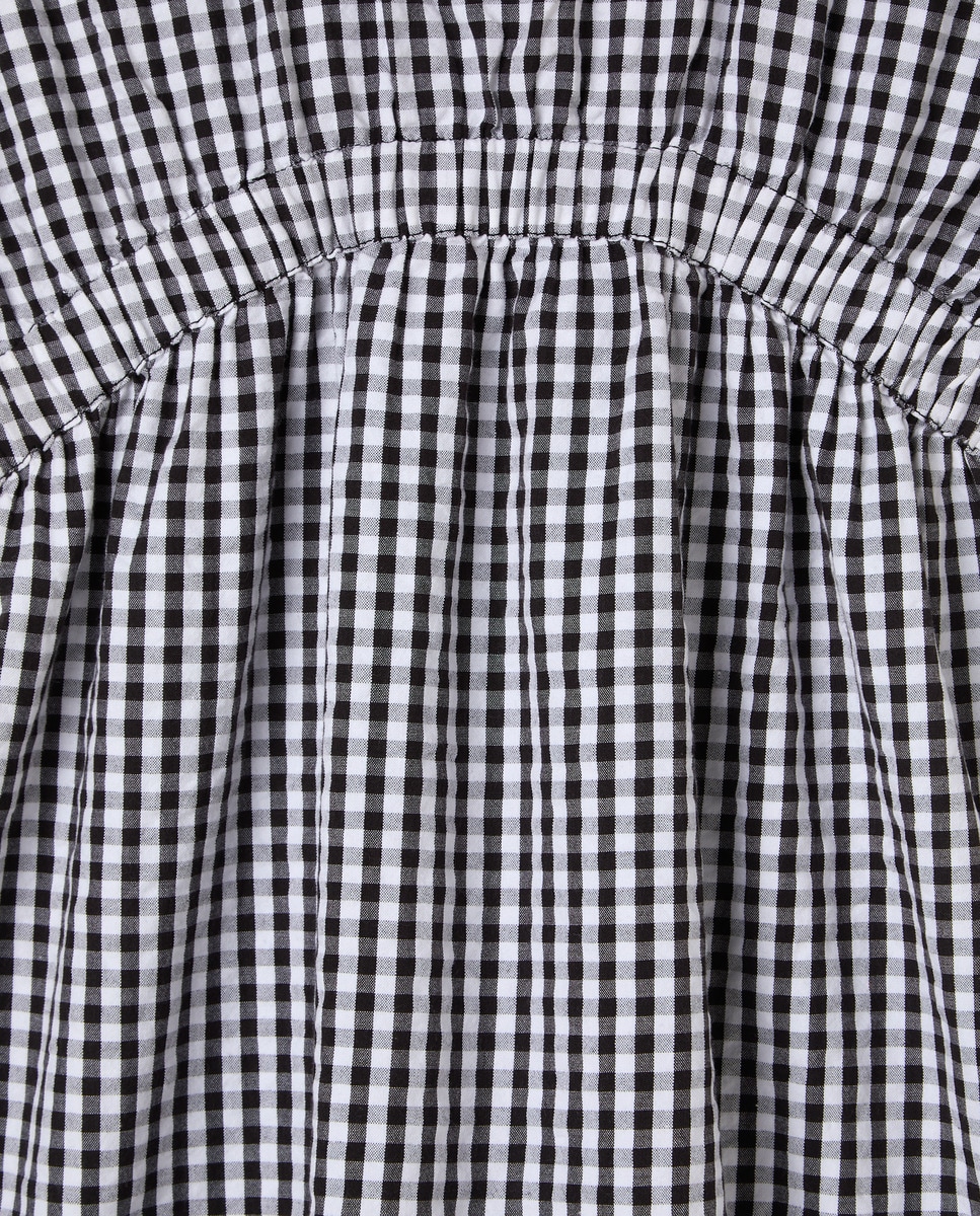 Vestido niña seersucker vichy Negro-3