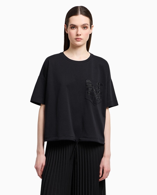 Imagen 0 de Camiseta de mujer manga corta con strass