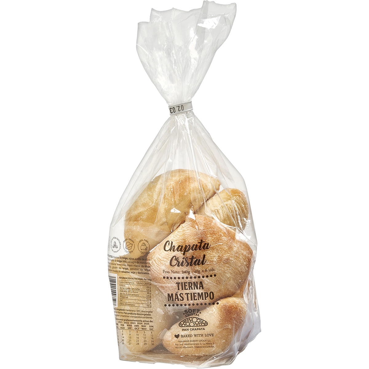pan chapata cristal 6 unidades bolsa 240 g
